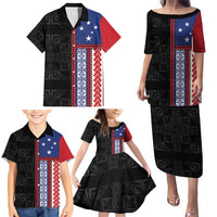 Samoa Flag Family Matching Puletasi and Hawaiian Shirt Ula Fala With Samoan Siapo LT05 - Polynesian Pride