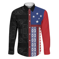 Samoa Flag Family Matching Short Sleeve Bodycon Dress and Hawaiian Shirt Ula Fala With Samoan Siapo - Polynesian Pride