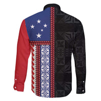 Samoa Flag Family Matching Short Sleeve Bodycon Dress and Hawaiian Shirt Ula Fala With Samoan Siapo - Polynesian Pride