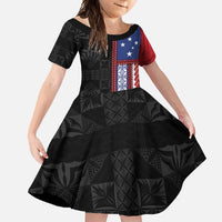 Samoa Flag Family Matching Summer Maxi Dress and Hawaiian Shirt Ula Fala With Samoan Siapo - Polynesian Pride