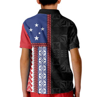 Samoa Flag Kid Polo Shirt Ula Fala With Samoan Siapo LT05 - Polynesian Pride