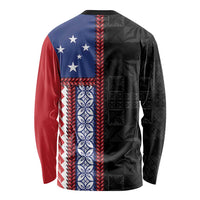 Samoa Flag Long Sleeve Shirt Ula Fala With Samoan Siapo LT05 - Polynesian Pride