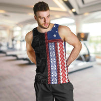 Samoa Flag Men Tank Top Ula Fala With Samoan Siapo - Polynesian Pride