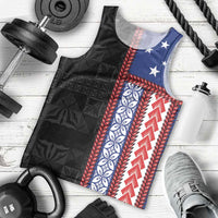 Samoa Flag Men Tank Top Ula Fala With Samoan Siapo - Polynesian Pride