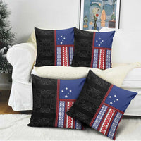 Samoa Flag Pillow Cover Ula Fala With Samoan Siapo - Polynesian Pride