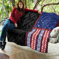 Samoa Flag Quilt Ula Fala With Samoan Siapo - Polynesian Pride