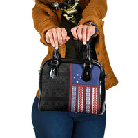 Samoa Flag Shoulder Handbag Ula Fala With Samoan Siapo - Polynesian Pride