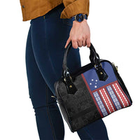 Samoa Flag Shoulder Handbag Ula Fala With Samoan Siapo - Polynesian Pride