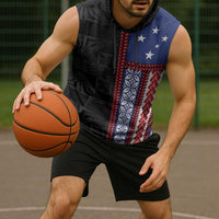 Samoa Flag Sleeveless Hoodie Ula Fala With Samoan Siapo LT05 - Polynesian Pride