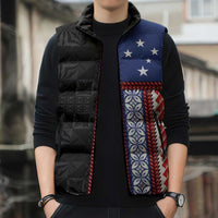 Samoa Flag Sleeveless Puffer Jacket Ula Fala With Samoan Siapo LT05 - Polynesian Pride