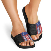 Samoa Flag Slide Sandals Ula Fala With Samoan Siapo - Polynesian Pride