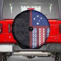 Samoa Flag Spare Tire Cover Ula Fala With Samoan Siapo - Polynesian Pride