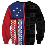 Samoa Flag Sweatshirt Ula Fala With Samoan Siapo LT05 - Polynesian Pride