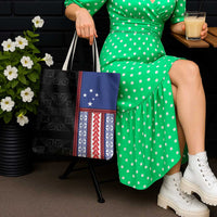 Samoa Flag Tote Bag Ula Fala With Samoan Siapo - Polynesian Pride