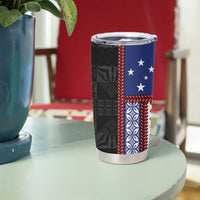 Samoa Flag Tumbler Cup Ula Fala With Samoan Siapo LT05 - Polynesian Pride