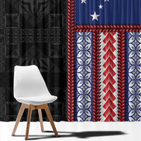Samoa Flag Window Curtain Ula Fala With Samoan Siapo - Polynesian Pride