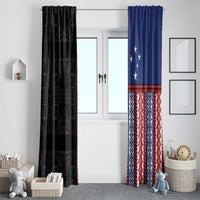 Samoa Flag Window Curtain Ula Fala With Samoan Siapo - Polynesian Pride