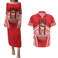 Custom Tonga Rugby Mate Ma'a Couples Matching Puletasi and Hawaiian Shirt Tongan Pride Unique Style LT05 Red - Polynesian Pride