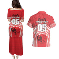 Custom Tonga Rugby Mate Ma'a Couples Matching Puletasi and Hawaiian Shirt Tongan Pride Unique Style LT05 - Polynesian Pride