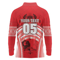 Custom Tonga Rugby Mate Ma'a Long Sleeve Polo Shirt Tongan Pride Unique Style - Polynesian Pride