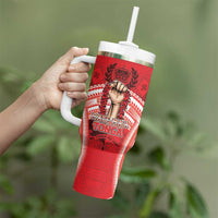 Custom Tonga Rugby Mate Ma'a Tumbler With Handle Tongan Pride Unique Style - Polynesian Pride
