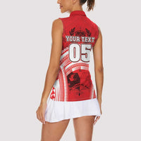 Custom Tonga Rugby Mate Ma'a Women Sleeveless Polo Shirt Tongan Pride Unique Style - Polynesian Pride
