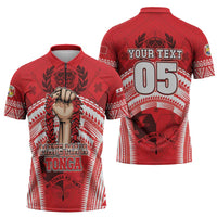 Custom Tonga Rugby Mate Ma'a Zipper Polo Shirt Tongan Pride Unique Style - Polynesian Pride