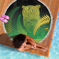 New Zealand Aotearoa Ruru Beach Blanket Maori Fern Art Green LT05 - Polynesian Pride