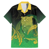 New Zealand Aotearoa Ruru Family Matching Mermaid Dress and Hawaiian Shirt Maori Fern Art Green