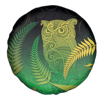 New Zealand Aotearoa Ruru Spare Tire Cover Maori Fern Art Green