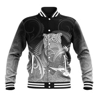 New Zealand Aotearoa Ruru Baseball Jacket Maori Fern Art Black LT05 Unisex Black - Polynesian Pride