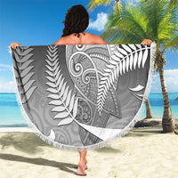 New Zealand Aotearoa Ruru Beach Blanket Maori Fern Art Black LT05 - Polynesian Pride