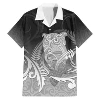 New Zealand Aotearoa Ruru Family Matching Mermaid Dress and Hawaiian Shirt Maori Fern Art Black