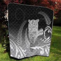 New Zealand Aotearoa Ruru Quilt Maori Fern Art Black