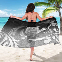 New Zealand Aotearoa Ruru Sarong Maori Fern Art Black