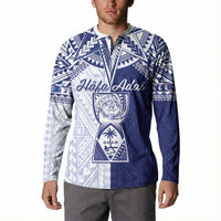 Personalised Northern Mariana Islands And Guam Button Sweatshirt Latte Stone With Tribal Pattern LT05 - Polynesian Pride