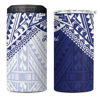 Northern Mariana Islands And Guam 4 in 1 Can Cooler Tumbler Latte Stone With Tribal Pattern LT05 One Size: 16 oz Blue - Polynesian Pride