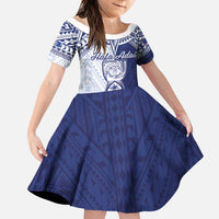 Personalised Northern Mariana Islands And Guam Family Matching Off The Shoulder Long Sleeve Dress and Hawaiian Shirt Latte Stone With Tribal Pattern