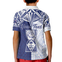 Personalised Northern Mariana Islands And Guam Kid Polo Shirt Latte Stone With Tribal Pattern LT05 - Polynesian Pride