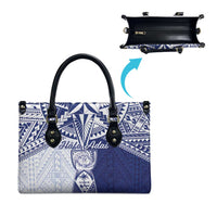 Northern Mariana Islands And Guam Leather Bag Latte Stone With Tribal Pattern LT05 - Polynesian Pride