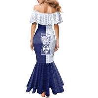 Personalised Northern Mariana Islands And Guam Mermaid Dress Latte Stone With Tribal Pattern LT05 - Polynesian Pride