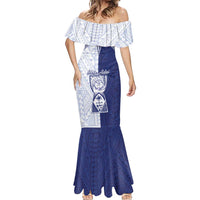 Personalised Northern Mariana Islands And Guam Mermaid Dress Latte Stone With Tribal Pattern LT05 - Polynesian Pride