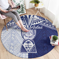 Northern Mariana Islands And Guam Round Carpet Latte Stone With Tribal Pattern LT05 - Polynesian Pride