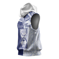 Personalised Northern Mariana Islands And Guam Sleeveless Hoodie Latte Stone With Tribal Pattern LT05 - Polynesian Pride