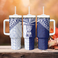Northern Mariana Islands And Guam Tumbler With Handle Latte Stone With Tribal Pattern LT05 - Polynesian Pride