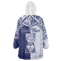 Personalised Northern Mariana Islands And Guam Wearable Blanket Hoodie Latte Stone With Tribal Pattern LT05 - Polynesian Pride