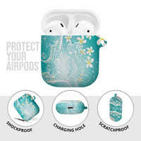 Polynesian Jellyfish AirPods Case With Plumeria Teal LT05 - Polynesian Pride