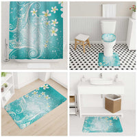 Polynesian Jellyfish Bathroom Set With Plumeria Teal LT05 - Polynesian Pride
