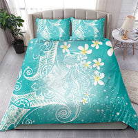 Polynesian Jellyfish Bedding Set With Plumeria Teal LT05 - Polynesian Pride