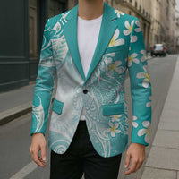Polynesian Jellyfish Blazer With Plumeria Teal LT05 - Polynesian Pride